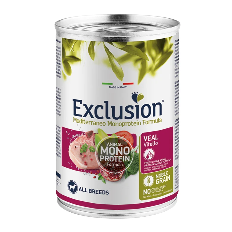 Exclusion Adult Vitello All Breeds Alimento Umido per Cani Adulti 400g
