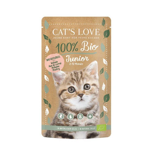 Cat's Love Umido Gatto Junior BIO Pollo