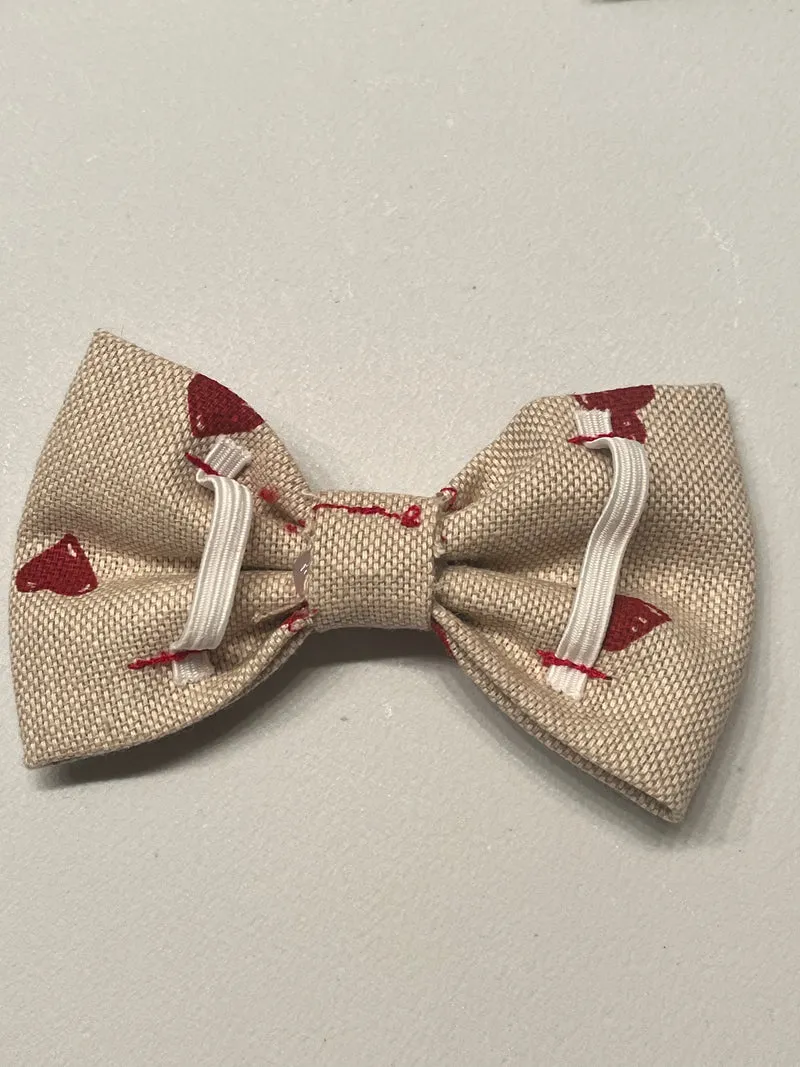 Papillon in tessuto Beige con Cuoricini - Da Tommy
