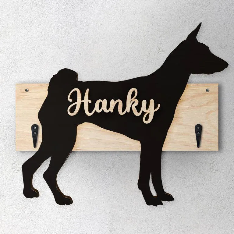 Basenji - Porta guinzaglio e/o chiavi personalizzato con il nome del tuo cane