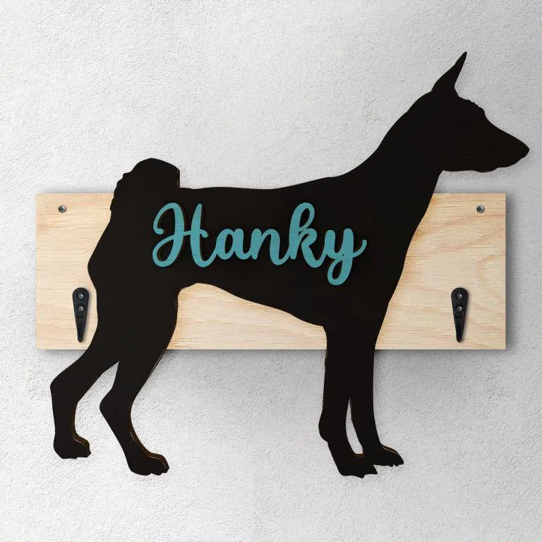 Basenji - Porta guinzaglio e/o chiavi personalizzato con il nome del tuo cane
