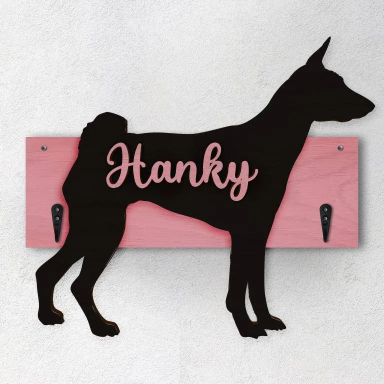 Basenji - Porta guinzaglio e/o chiavi personalizzato con il nome del tuo cane