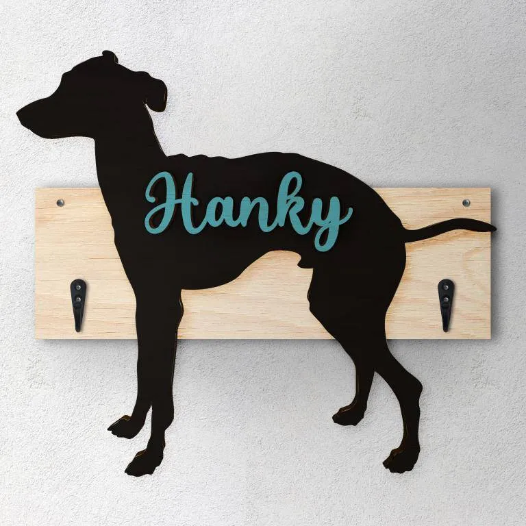 Levriero - Porta guinzaglio e/o chiavi personalizzato con il nome del tuo cane