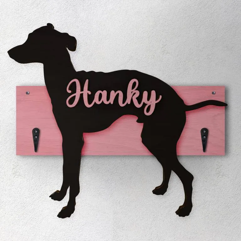 Levriero - Porta guinzaglio e/o chiavi personalizzato con il nome del tuo cane