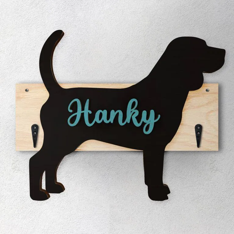 Beagle - Porta guinzaglio e/o chiavi personalizzato con il nome del tuo cane