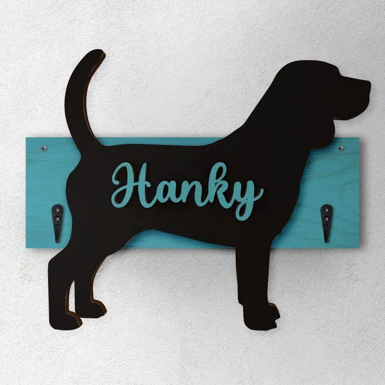 Beagle - Porta guinzaglio e/o chiavi personalizzato con il nome del tuo cane