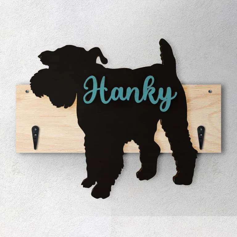 Schnauzer Nano - Porta guinzaglio e/o chiavi personalizzato con il nome del tuo cane