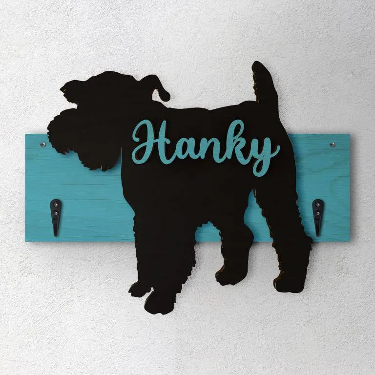 Schnauzer Nano - Porta guinzaglio e/o chiavi personalizzato con il nome del tuo cane
