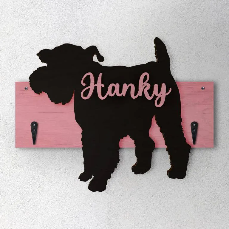 Schnauzer Nano - Porta guinzaglio e/o chiavi personalizzato con il nome del tuo cane