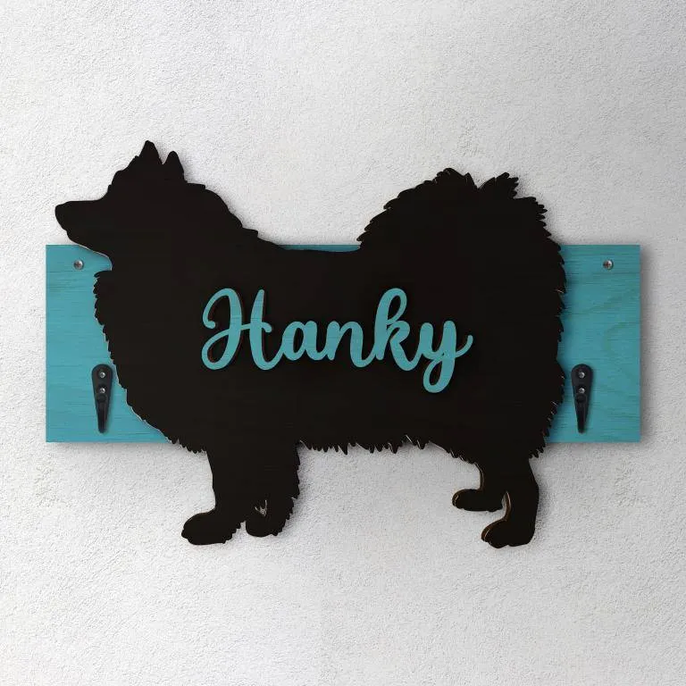Spitz Giapponese - Porta guinzaglio e/o chiavi personalizzato con il nome del tuo cane