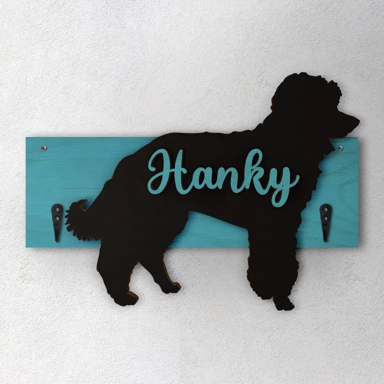 Barbone Nano - Porta guinzaglio e/o chiavi personalizzato con il nome del tuo cane