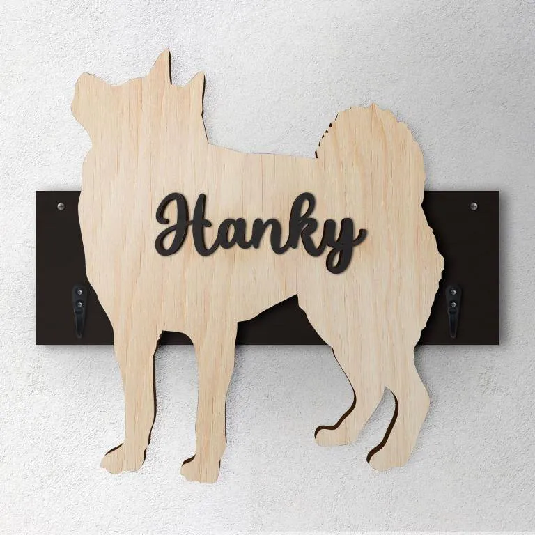 Shiba Inu - Porta guinzaglio e/o chiavi personalizzato con il nome del tuo cane