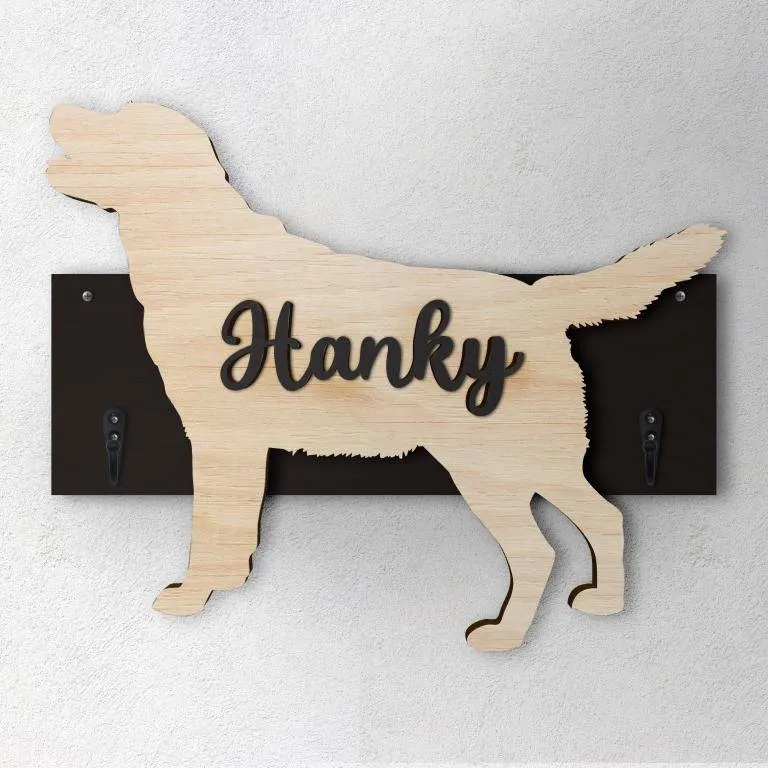 Labrador - Porta guinzaglio e/o chiavi personalizzato con il nome del tuo cane