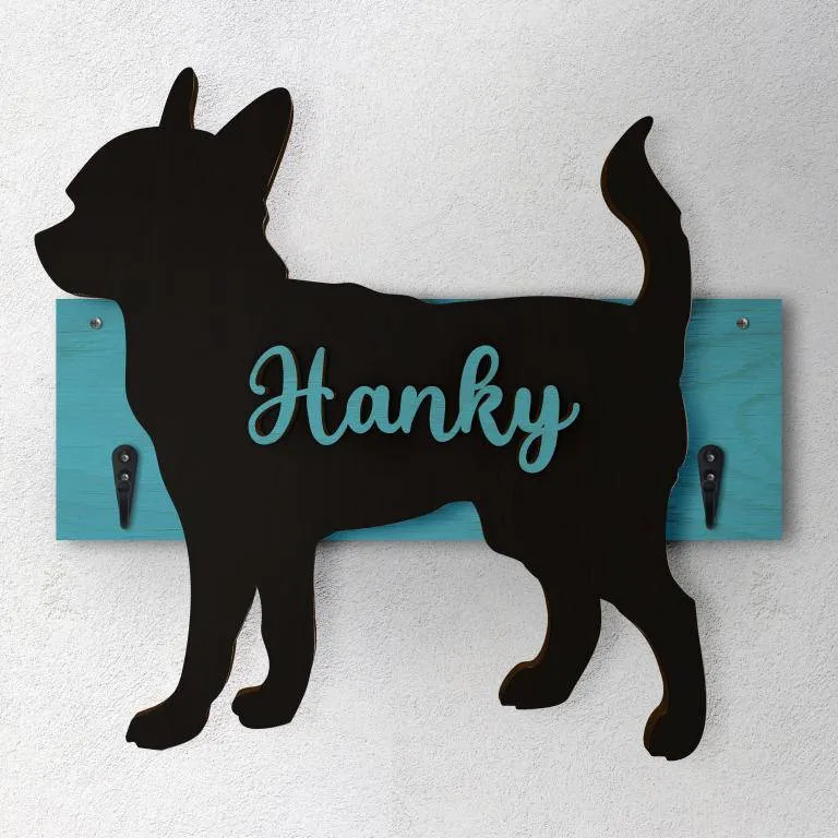 Chihuahua - Porta guinzaglio e/o chiavi personalizzato con il nome del tuo cane