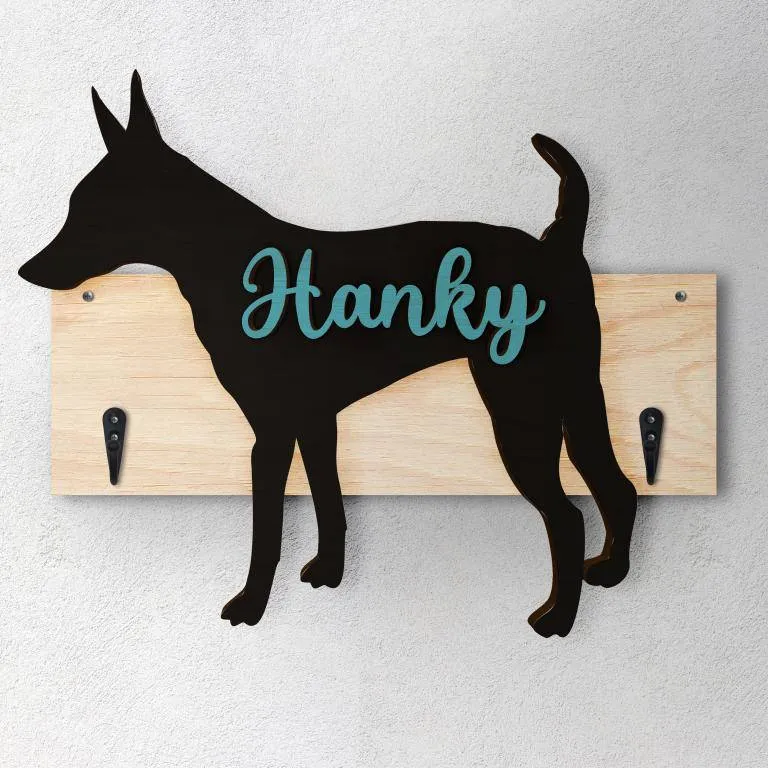 Pinscher Nano - Porta guinzaglio e/o chiavi personalizzato con il nome del tuo cane