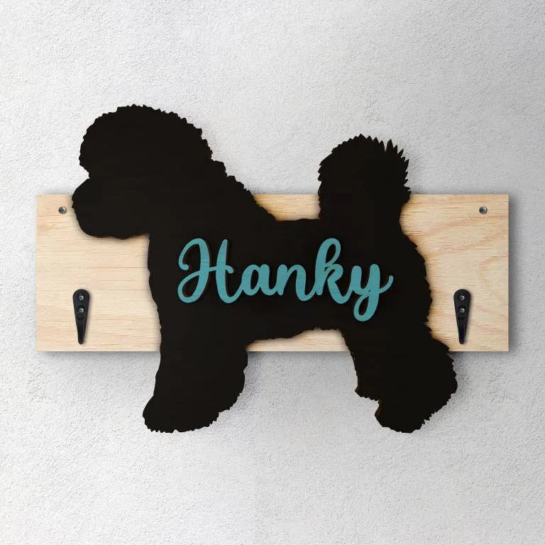Bichon Frise - Porta guinzaglio e/o chiavi personalizzato con il nome del tuo cane