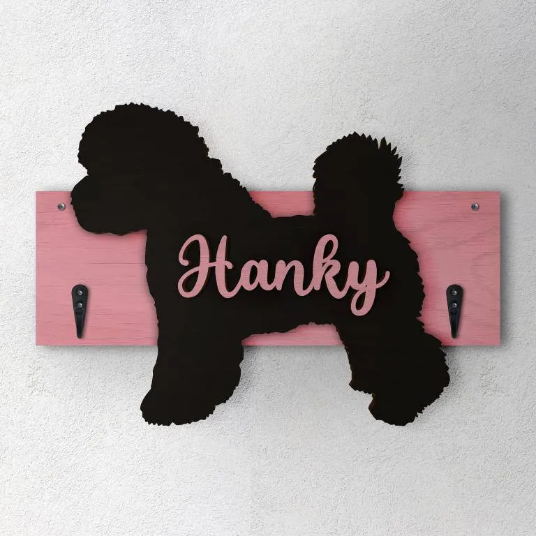 Bichon Frise - Porta guinzaglio e/o chiavi personalizzato con il nome del tuo cane