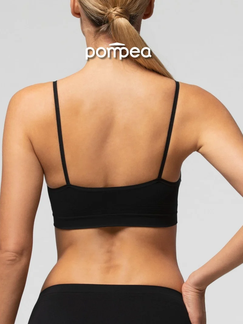 Pompea Reggiseno Senza Ferretto Invisibile, Brassiere Seamless in Morbida Microfibra con Spallina Stretta, Effetto Seconda Pelle