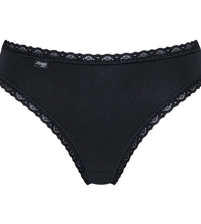 sloggi Donna 24/7 Cotton Lace Tai C3P, Nero, 42