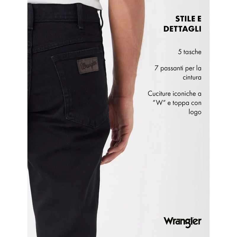 Wrangler Texas, Jeans Uomo, Black Overdye, 40W / 30L