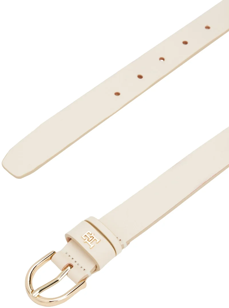 Tommy Hilfiger Donna Cintura Essential Effortless 2,5 cm Cintura in Pelle, Avorio (Ivory Petal), 95 cm