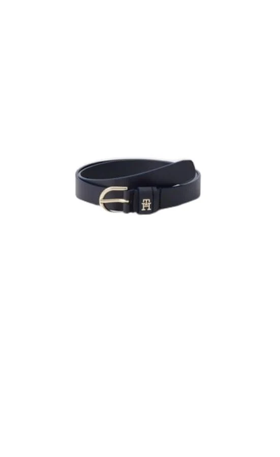 Tommy Hilfiger Donna Cintura Essential Effortless 2,5 cm Cintura in Pelle, Blu (Space Blue), 75 cm