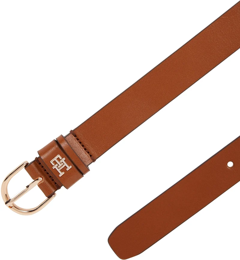 Tommy Hilfiger Donna Cintura Essential Effortless 2,5 cm Cintura in Pelle, Marrone (Cognac), 100 cm