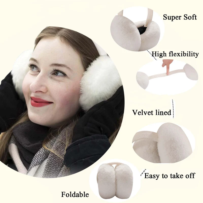 Bcenoilua Paraorecchie Invernali da Donna Pieghevoli Paraorecchie Peluche Termiche Protezione Moda Accessori Esterno di Inverno