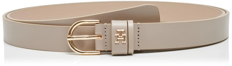 Tommy Hilfiger Donna Cintura Essential Effortless 2,5 cm Cintura in Pelle, Beige (Sandalwood), 135 cm