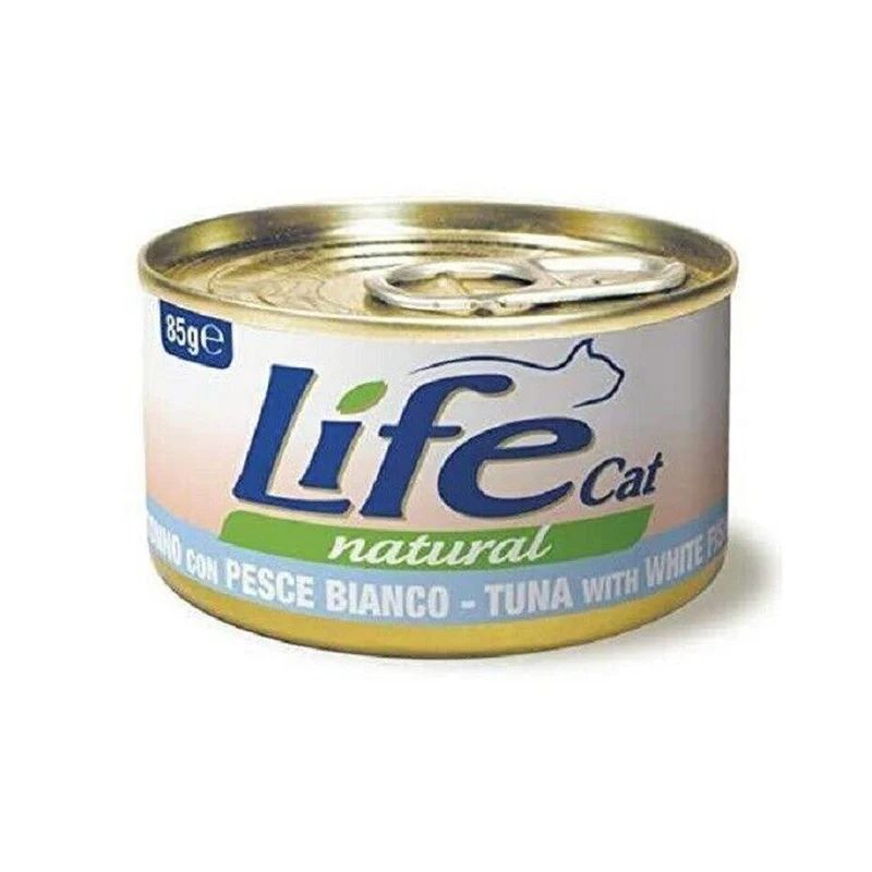 Life Cat Natural Tonno con Pesce Bianco 85g - Cibo Umido per Gatti