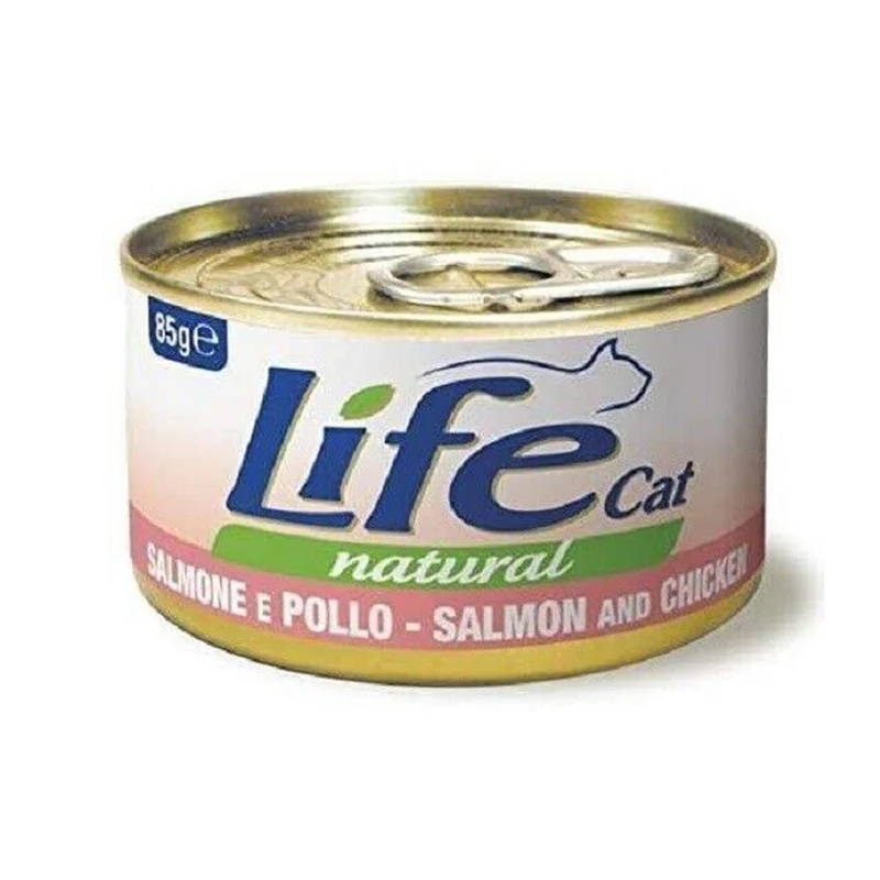 Life Cat Natural Salmone e Pollo 85g - Cibo Umido per Gatti