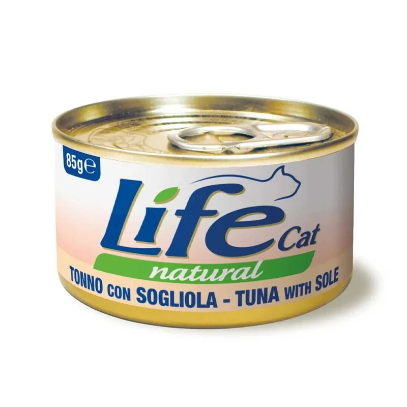 Life Cat Natural Filetti di Tonno con Sogliola 85g - Cibo Umido per Gatti