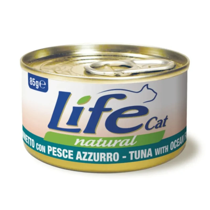 Life Cat Natural Tonnetto con Pesce Azzurro 85g - Cibo Umido per Gatti