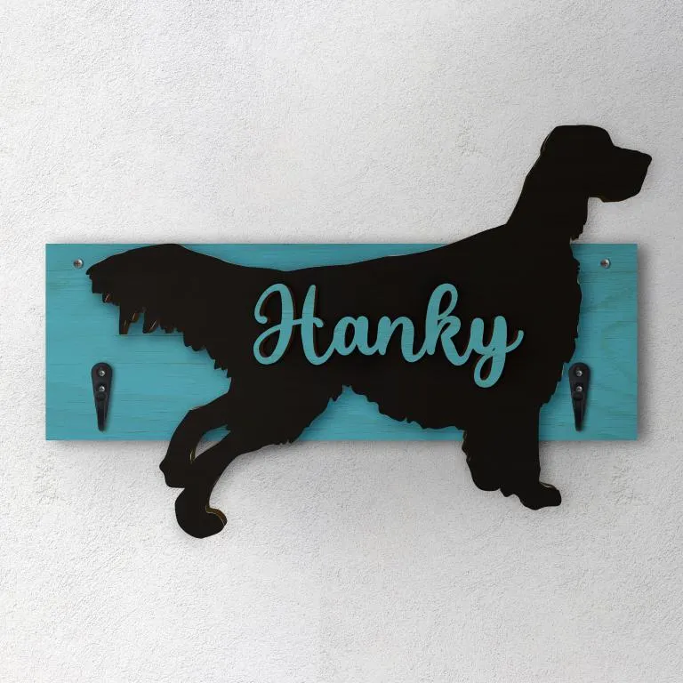Gordon Setter - Porta guinzaglio e/o chiavi personalizzato con il nome del tuo cane