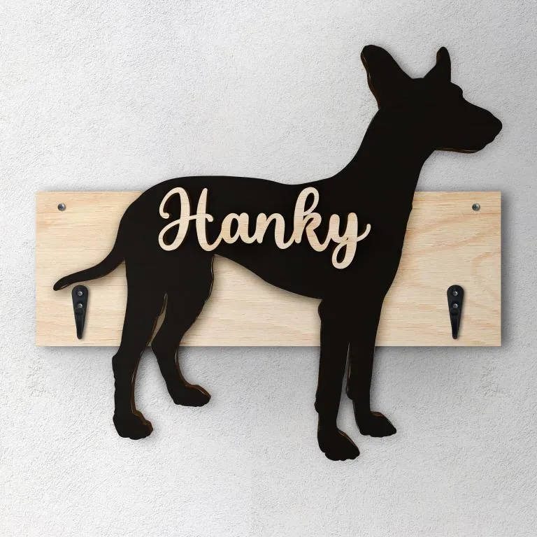 Pharaoh Hound - Porta guinzaglio e/o chiavi personalizzato con il nome del tuo cane