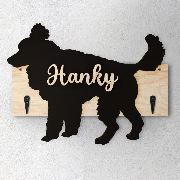 Barbone - Porta guinzaglio e/o chiavi personalizzato con il nome del tuo cane