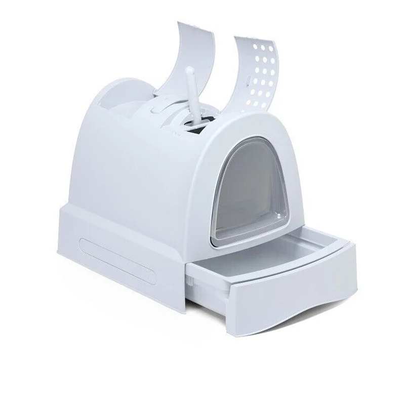 Imac Zuma Lettiera Chiusa per Gatti con Cassetto Estraibile color Ghiaccio