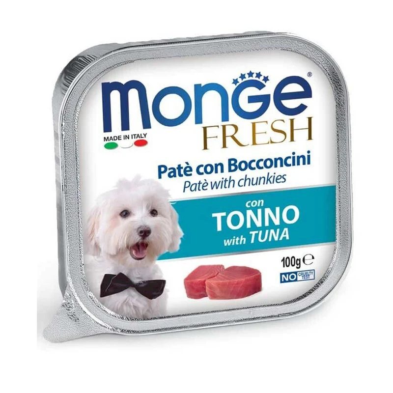 Monge Fresh Paté e Bocconcini con Tonno Alimento Umido per Cani 100 g
