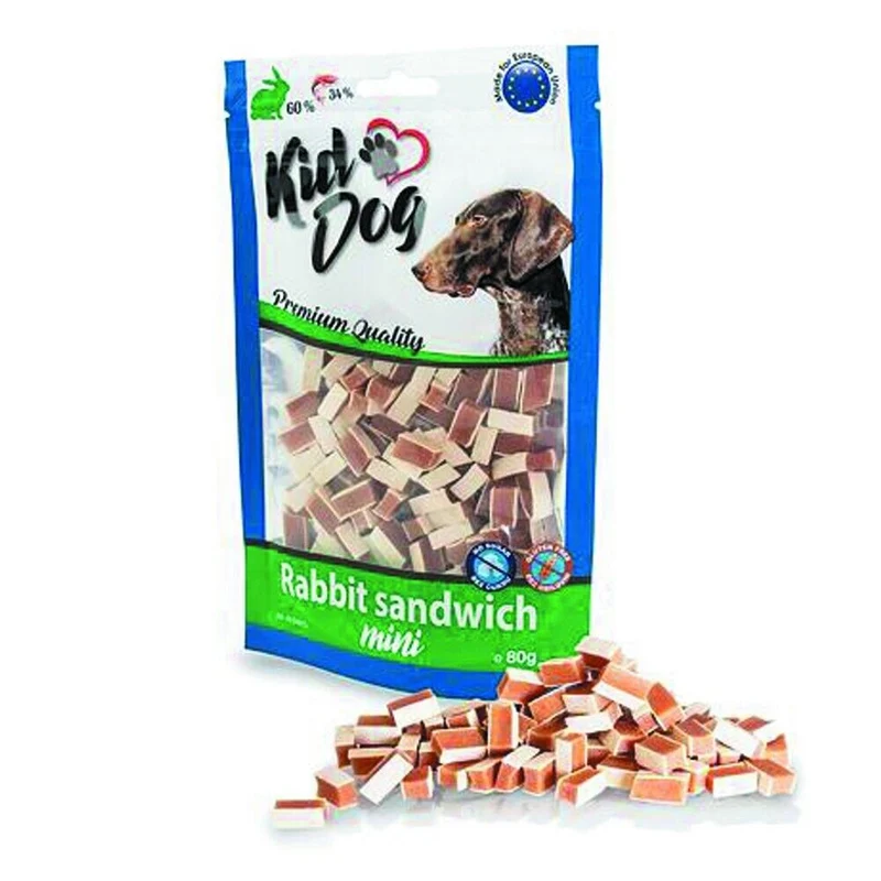 Kid Dog Mini Sandwich al Coniglio e Merluzzo Snack per Cani piccoli 80 g