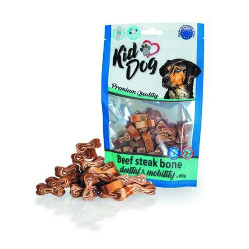 Kid Dog Snack di Manzo per la Salute di Denti e Articolazioni Snack per Cani 80g