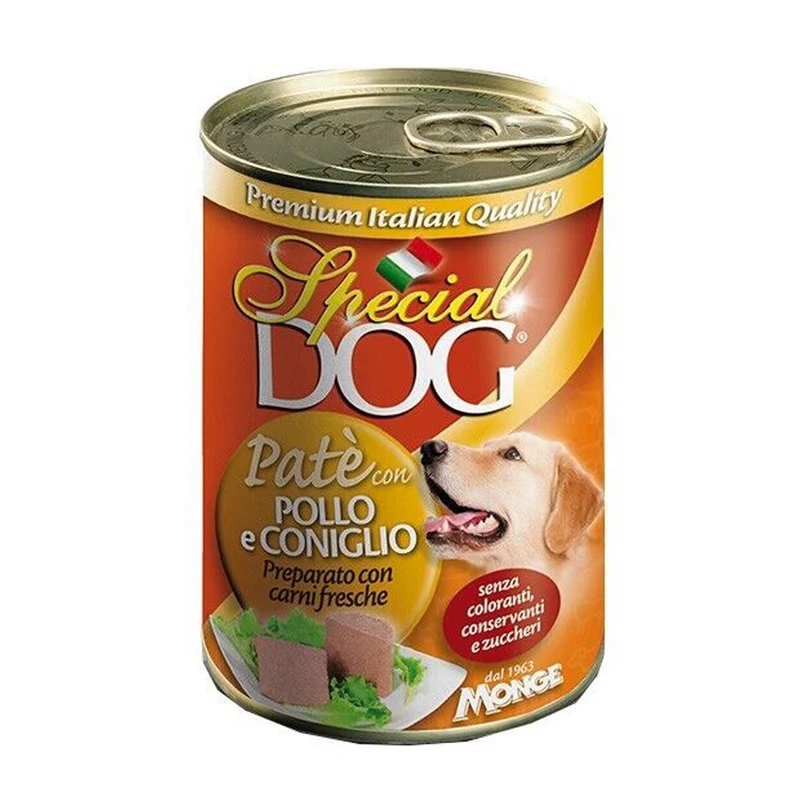 Monge Special Dog All Breeds Adult Paté Pollo e Coniglio Alimento per Cani 400g