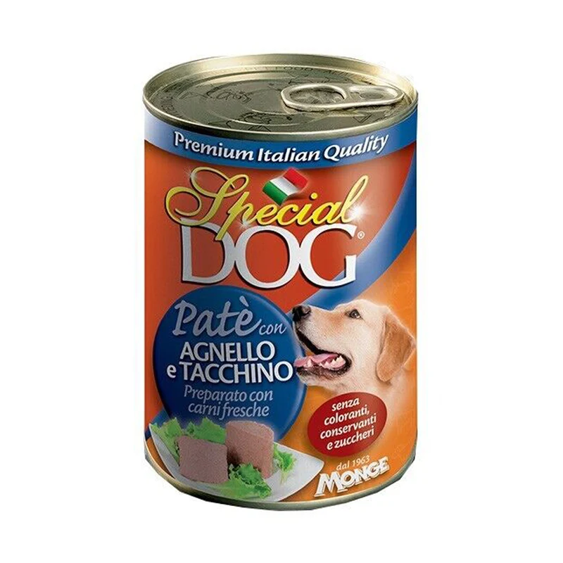 Monge Special Dog All Breeds Adult Paté Agnello e Tacchino Alimento Cani 400g.