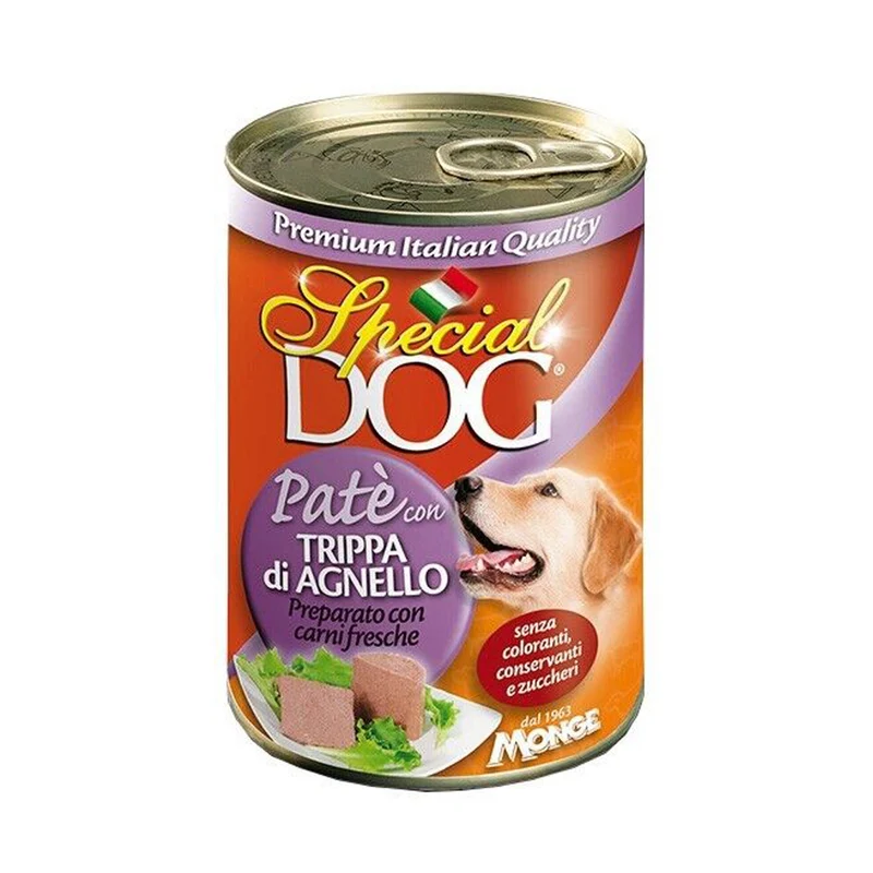 Monge Special Dog All Breeds Adult Paté Trippa di Agnello Alimento per Cani 400g