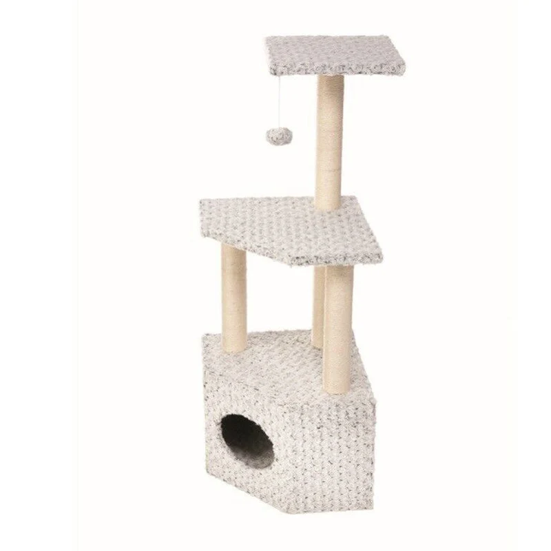 Imac Irma Tiragraffi per Gatti Struttura con Cuccia Ripiani Pallina 40x40x108 cm