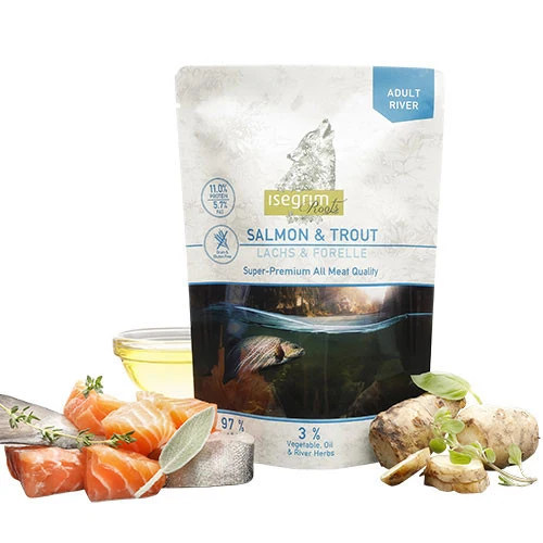 Isegrim Roots Salmone e Trota con Topinambur Umido Cane