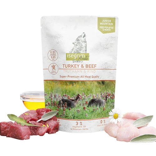 Isegrim Roots Junior Tacchino e Manzo con Patata Dolce Umido Cane