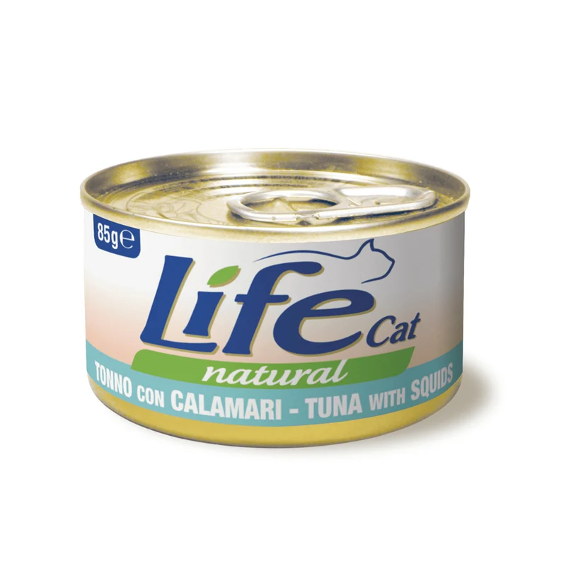 Life Cat Natural Tonno con Calamari 85g - Cibo Umido per Gatti