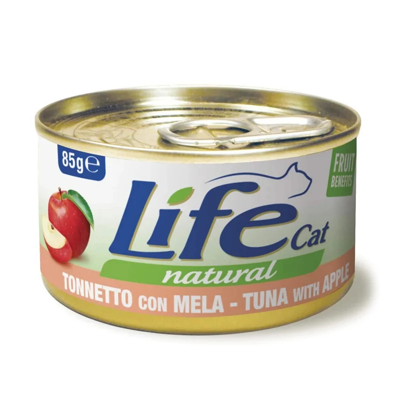 Life Cat Natural Tonnetto con Mela 85g - Cibo Umido per Gatti