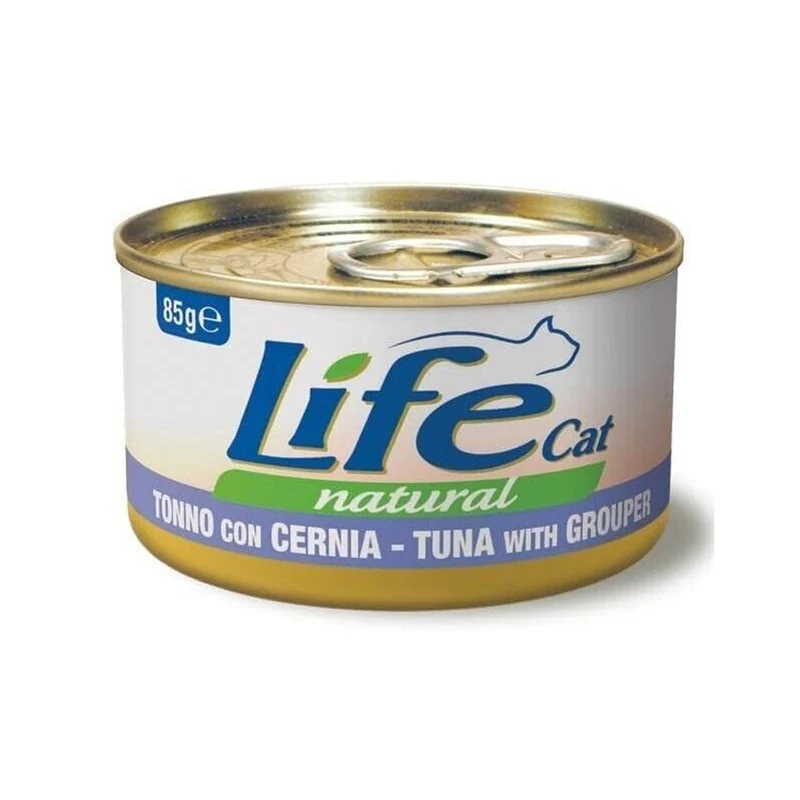 Life Cat Natural Tonno con Cernia 85g - Cibo Umido per Gatti