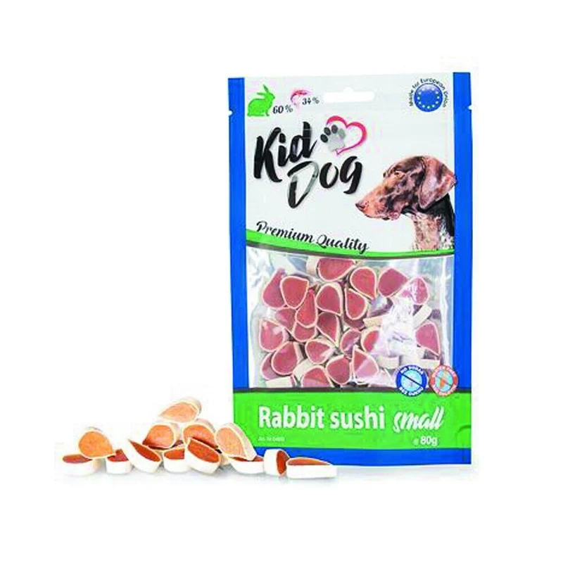 Kid Dog Sushi di Coniglio e Merluzzo Small Snack Morbidi per Cani Piccoli 80 g